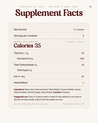 Supplement Facts - Chocolat de Joie kanna chocolate