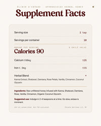 Supplement Facts - Élixir d'Extase kanna honey